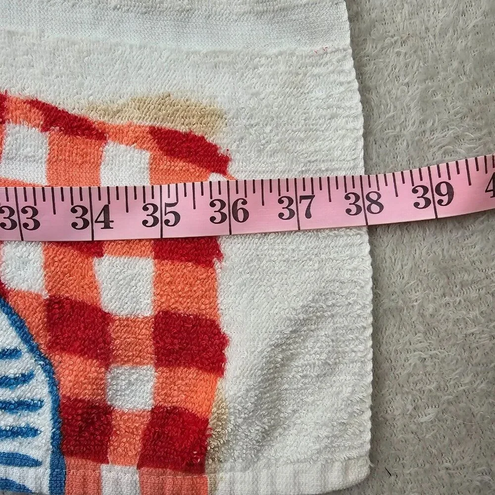 Vintage Beach Towel Terrycloth Whimsical Bold Kitschy Novelty Beach Picnic 50s